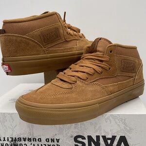 Vans Tan Suede Mid-Top Sneakers